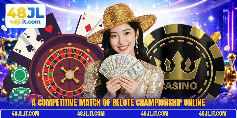 A competitive match of Belote Championship online