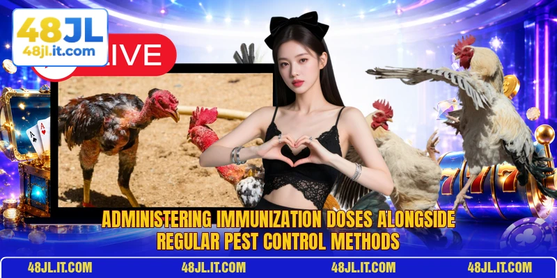 Administering immunization doses alongside regular pest control methods