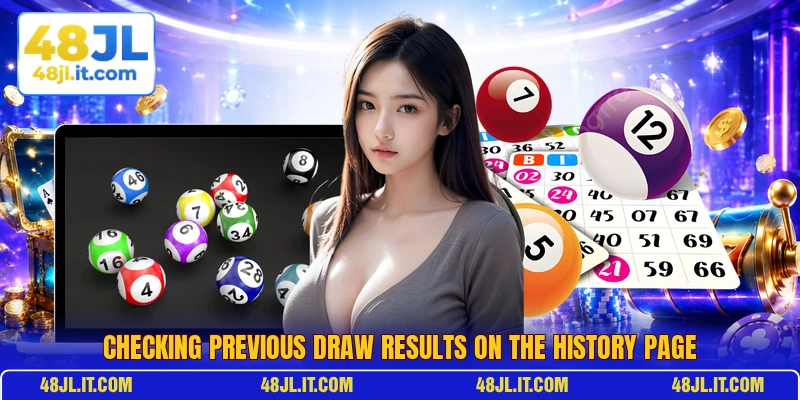 Checking previous draw results on the history page