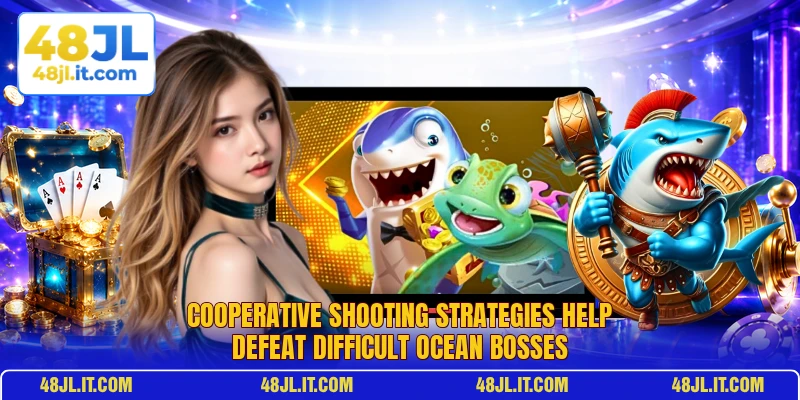 Cooperative shooting strategies help defeat difficult ocean bosses