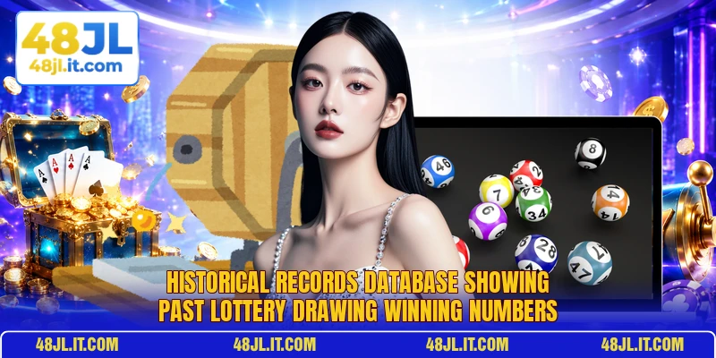 Historical records database showing past lottery drawing winning numbers