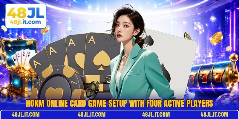 Hokm Online card game setup with four active players