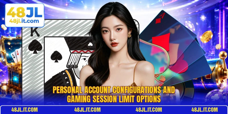 Personal account configurations and gaming session limit options